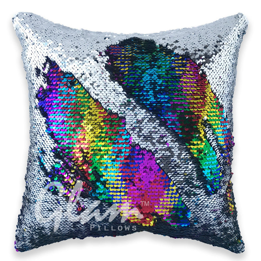 Rainbow & Silver Reversible Sequin Glam Pillow *Limited Edition*