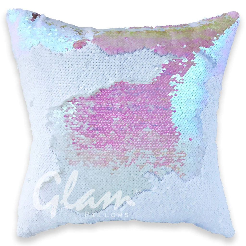 White & Iridescent Glam Pillow