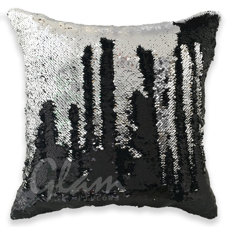 Black & Silver Reversible Sequin Glam Pillow