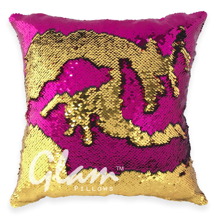 Fuchsia & Gold Reversible Sequin Glam Pillow