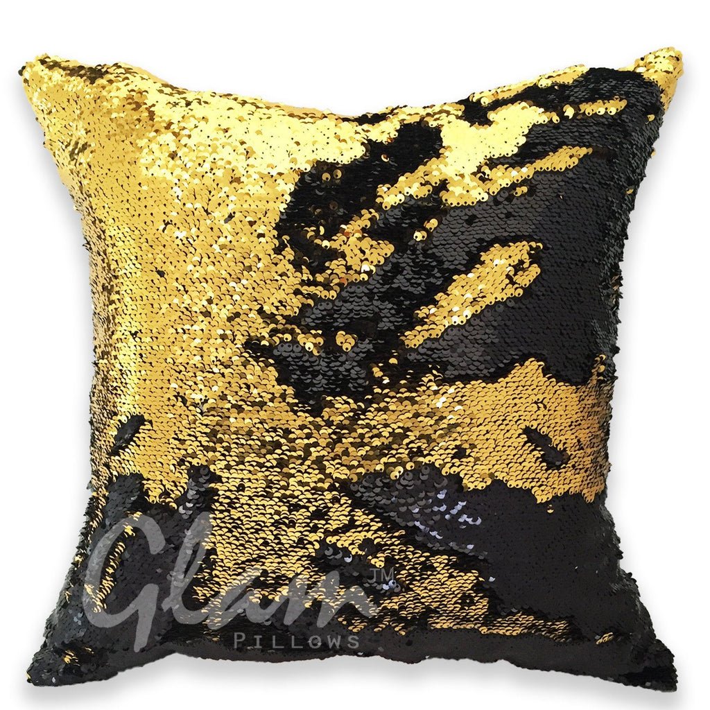 Gold & Black Reversible Sequin Glam Pillow