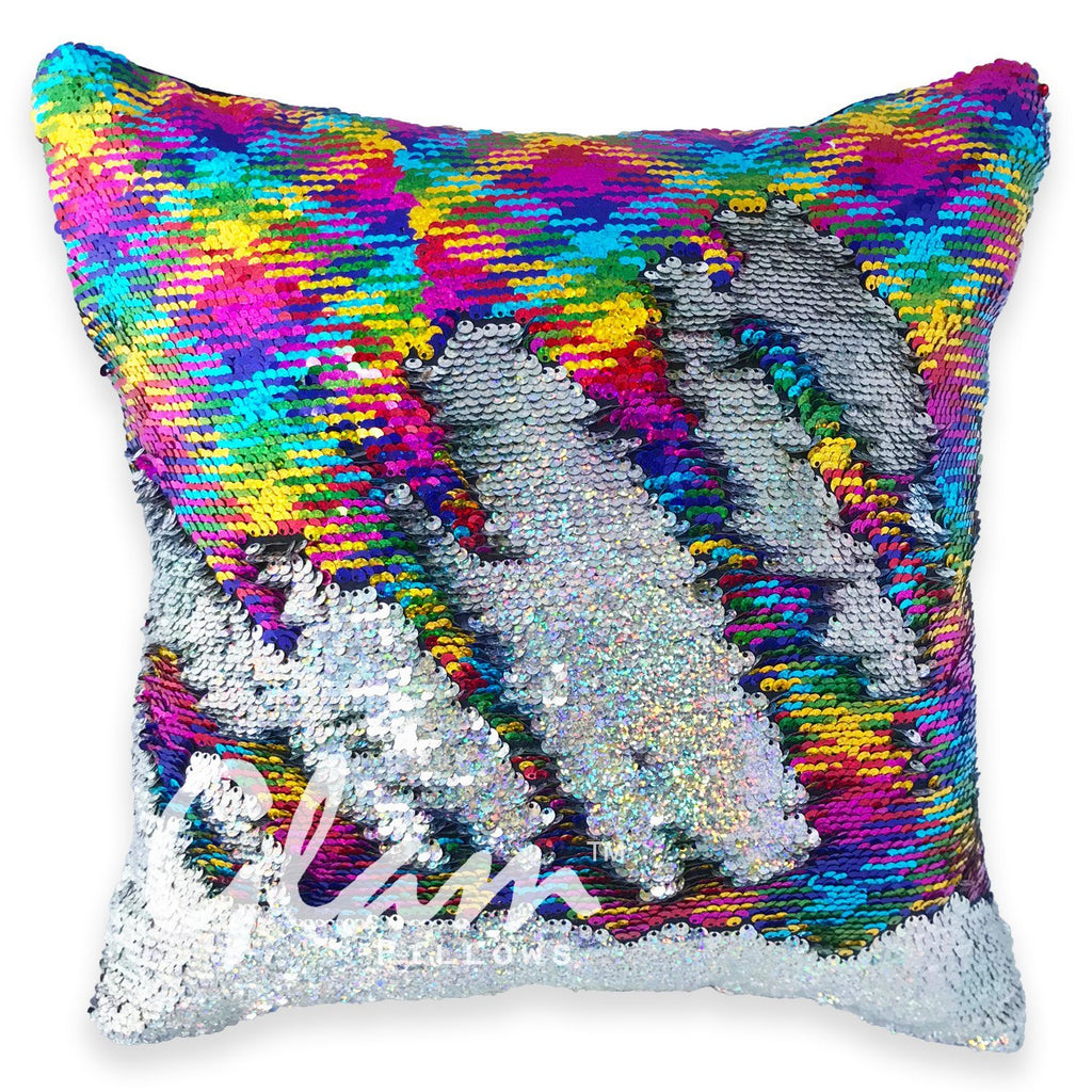 Holographic Rainbow Reversible Sequin Glam Pillow