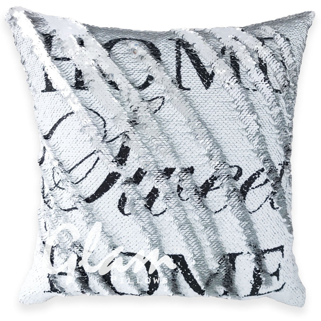 Home Sweet Home Reversible Sequin Glam Pillow