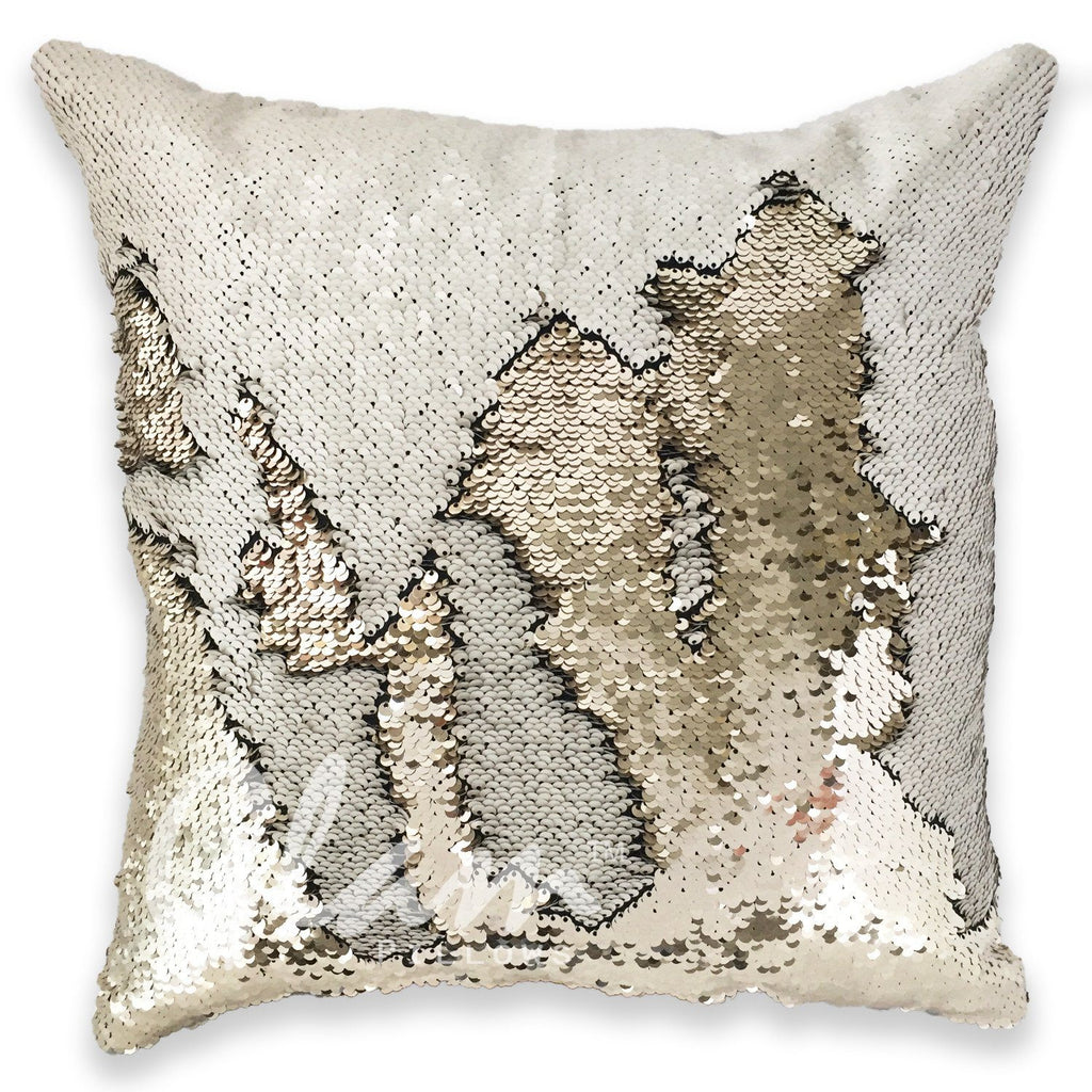 Ivory & Beige Reversible Sequin Glam Pillow