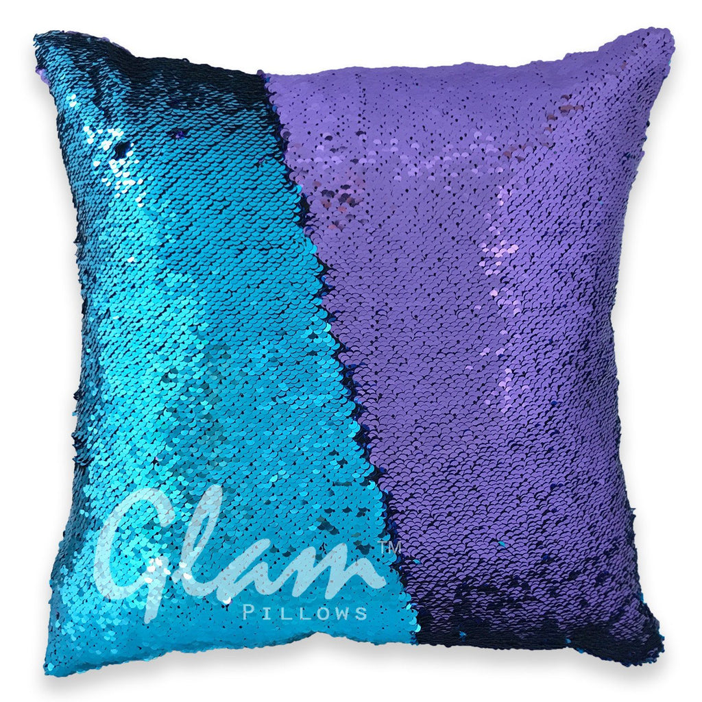 Aqua & Purple Reversible Sequin Glam Pillow