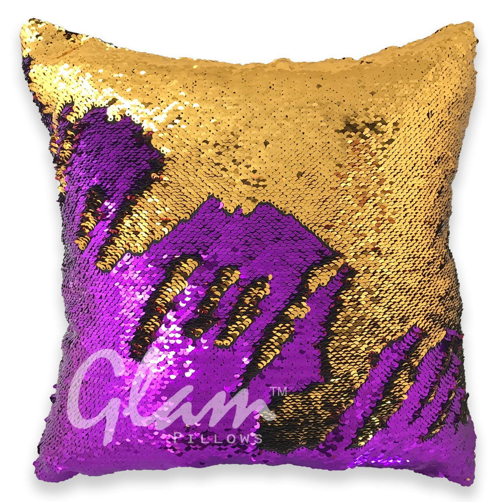 Purple & Gold Reversible Sequin Glam Pillow