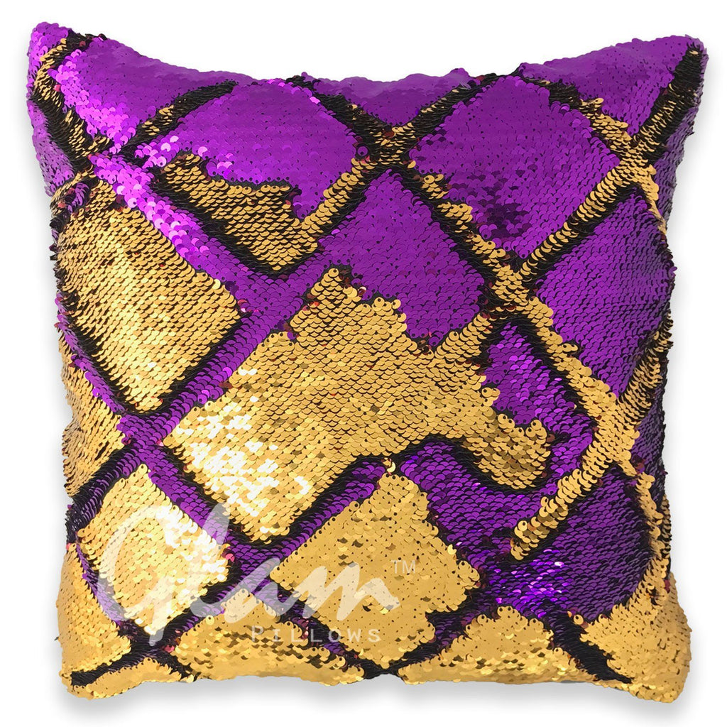 Purple & Gold Reversible Sequin Glam Pillow