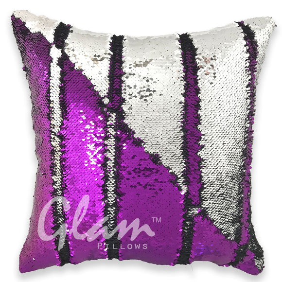 Purple & Silver Reversible Sequin Glam Pillow