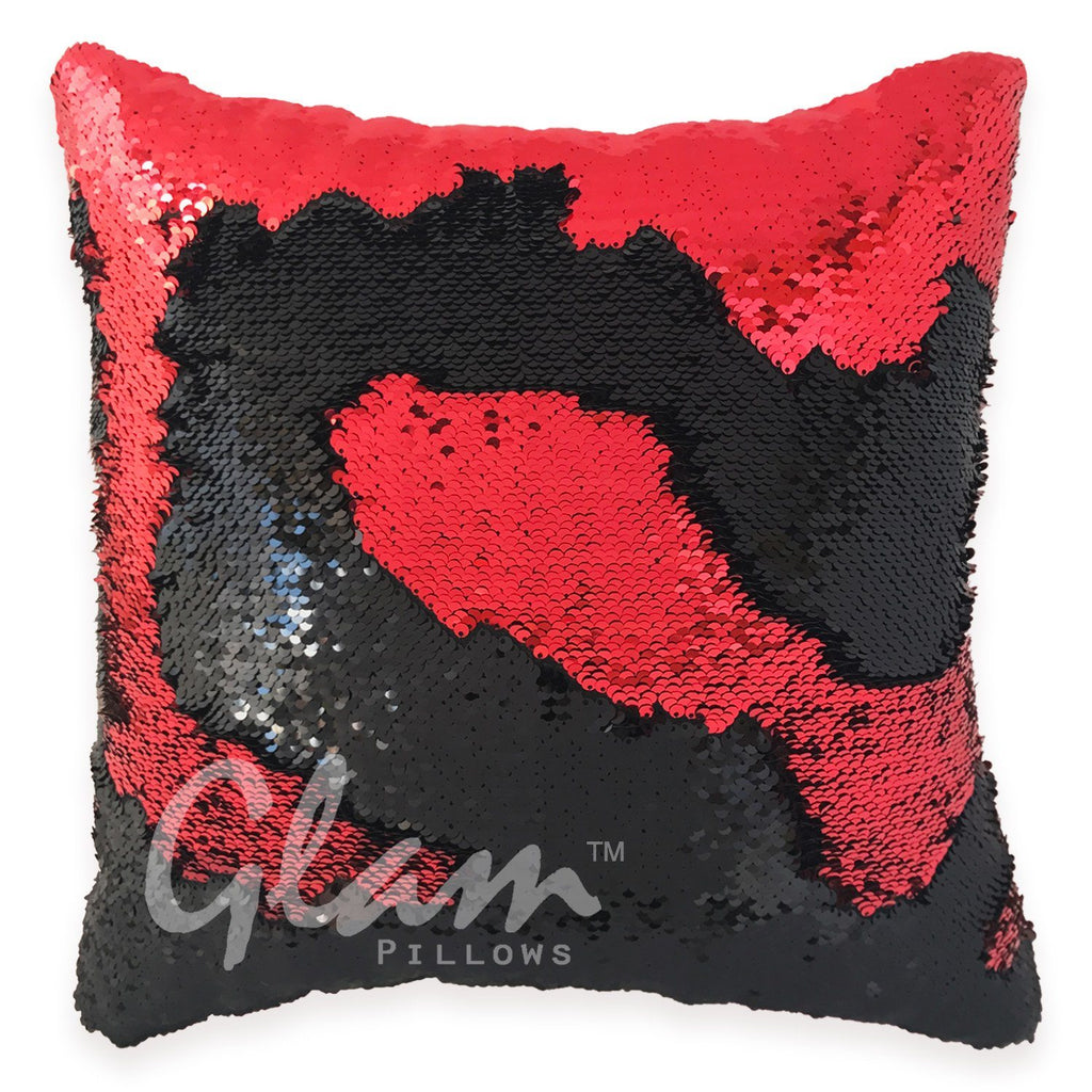 Red & Black Reversible Sequin Glam Pillow