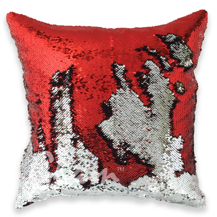 Red & Silver Reversible Sequin Glam Pillow