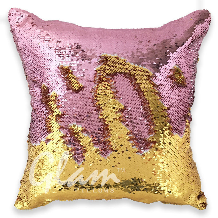 Rose Gold & Gold Reversible Sequin Glam Pillow