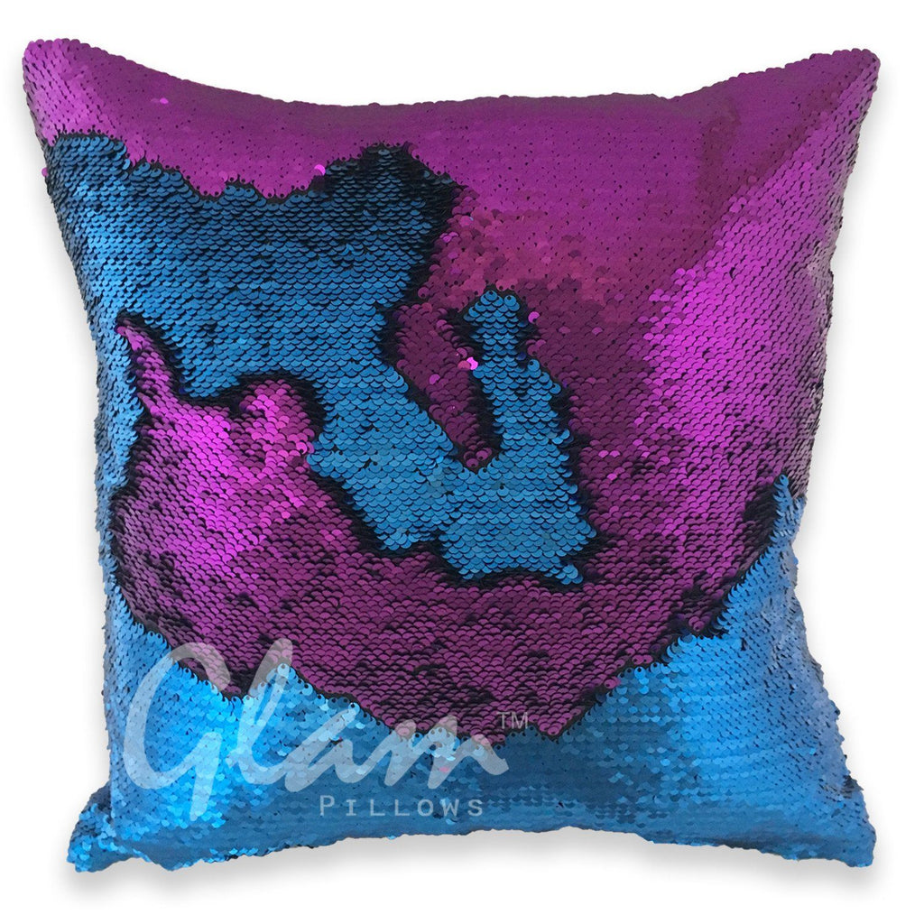 Royal Blue & Violet Reversible Sequin Glam Pillow
